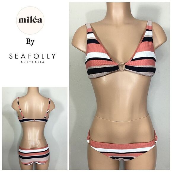 New. Milea by Seafolly stripe bikini. Medium. Retails $169 - Picture 1 of 10